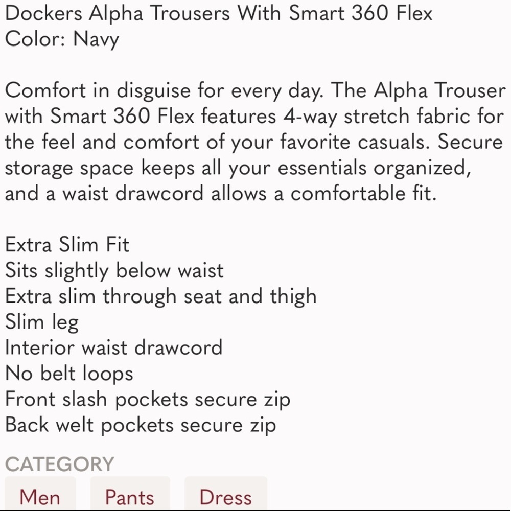 Men’s Dockers Alpha Pants w/ Smart 360 Flex, 34x32 - Picture 11 of 12